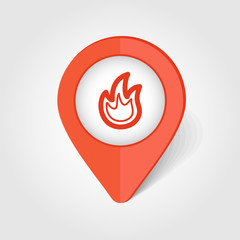 Fire map pin icon