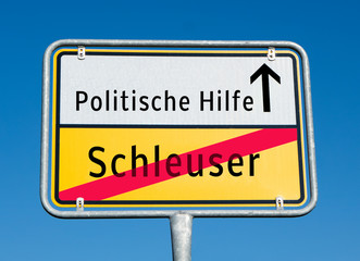 Ortstafel Politische Hilfe/Schleuser