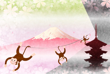 申　年賀状　背景