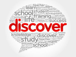 DISCOVER Think Bubble word cloud, business concept