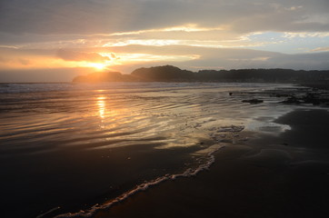 材木座海岸　夕日