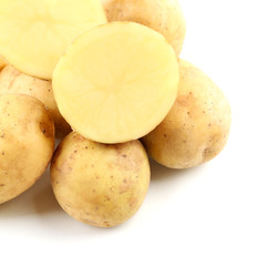 young potatoes isolated on white