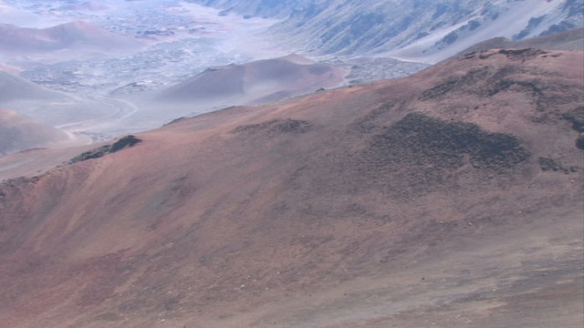 Maui Haleakala Volcano crater Hawaii close pan left M HD