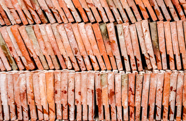 Old roof tiles background in Chinese temple