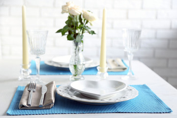 Beautiful table setting close up