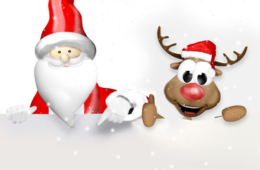 Christmas Santa Claus and Reindeer