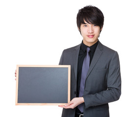 Asian businessman show with chalkboard