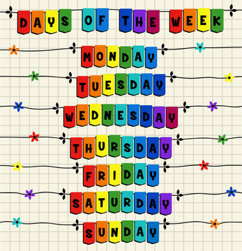 Days Of The Week - Cartoon Template