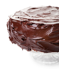 delicious chocolate cake isolated on white