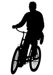 Sport man whit bike on white background