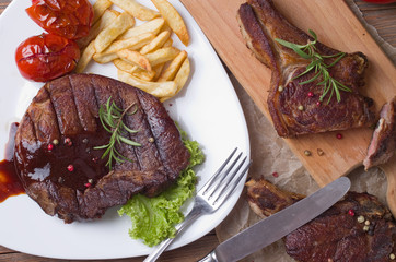 Grilled steak meat