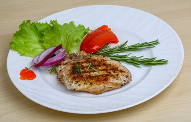 Grilled pork steak