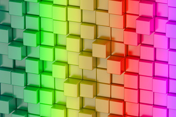 Abstract colored cubes background