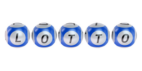 blue lottery balls in a row