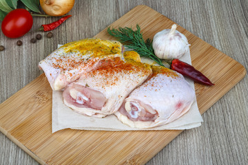 Raw chicken thighs