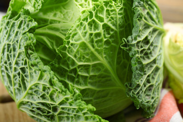 Savoy cabbage closeup