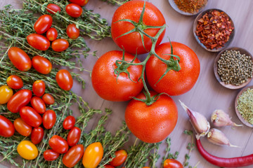 Vegetables on a Wooden Background.