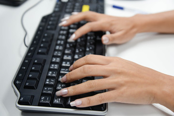 Fototapeta na wymiar Typing on keyboard