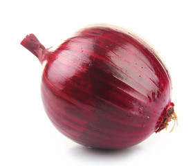 Red onion isolated on white