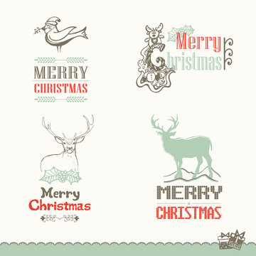 Collection of Christmas calligraphic and typographic design