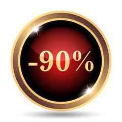 90 percent discount icon