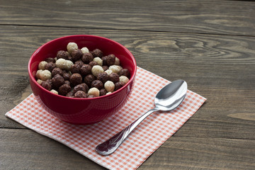 delicious cereal balls and a spoon