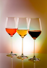 Drei Sorten Wein