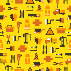 Seamless pattern with building equipment.