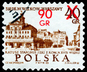 Stamp. Warsaw. Old Town Hall.