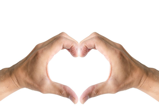 Heart shape with the hand symbol.