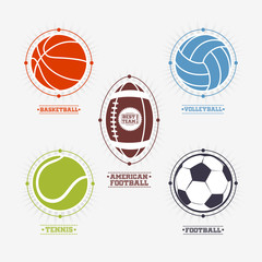 Sports balls logos, emblem.