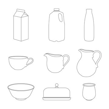 Milk icons set.