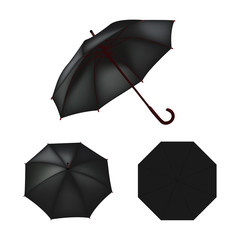 Black umbrella vector isolated