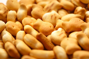 Salty crackers in shape of fish