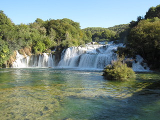 beautiful waterfall in Krka Nationalpark, Croatia