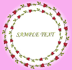 Red Flower on pink background