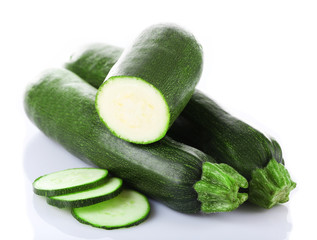Fresh zucchini isolated on white