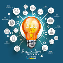 Light Bulb Ideas concept template. 