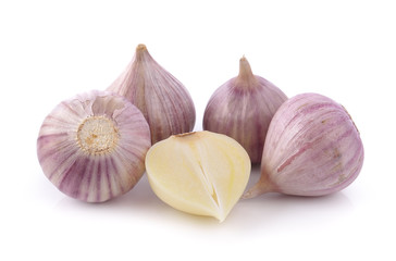 garlic on white background