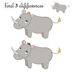 Find differences kids layout for game rhino 
