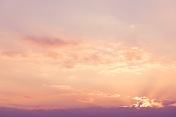 Beautiful sunrise sky in purple tone.