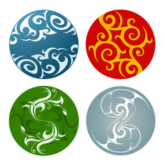 Nature elements badges