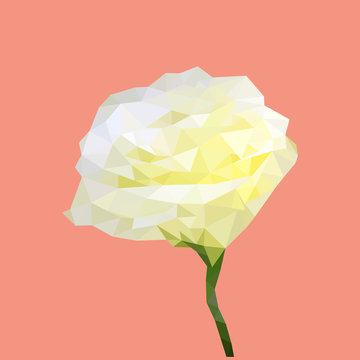 polygonal lisianthus, polygon triangle flower, vector