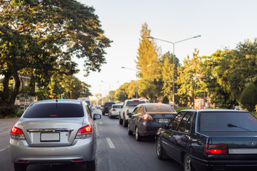 Many car on the road