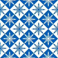 Christmas Pattern with Snowflakes, Seamless background