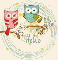 Obraz premium cartoon owls