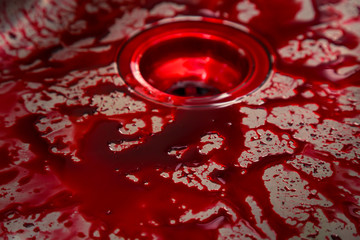 Kitchen sink  with blood for halloween