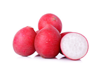 Red radish isolated on a white background