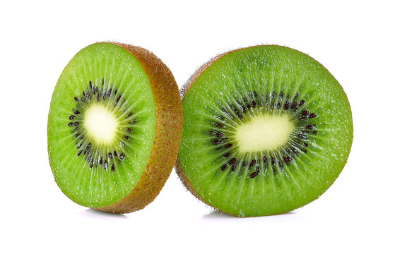 Slice kiwi fruit isolated on a white background