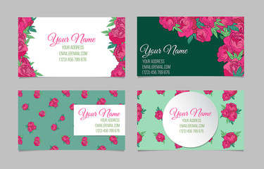 Fototapeta na wymiar Beautiful floral business cards